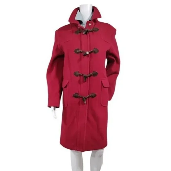 Talbots VTG Gloverall English Country Side Wool Duffle Coat Barbiecore Womens 10 - Picture 2 of 15